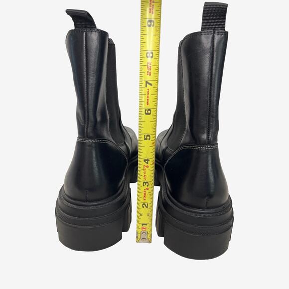 Marc Fisher LTD Morgan Black Leather Lug Sole Chelsea Boots 7.5 Chunky Platform - Picture 10 of 10